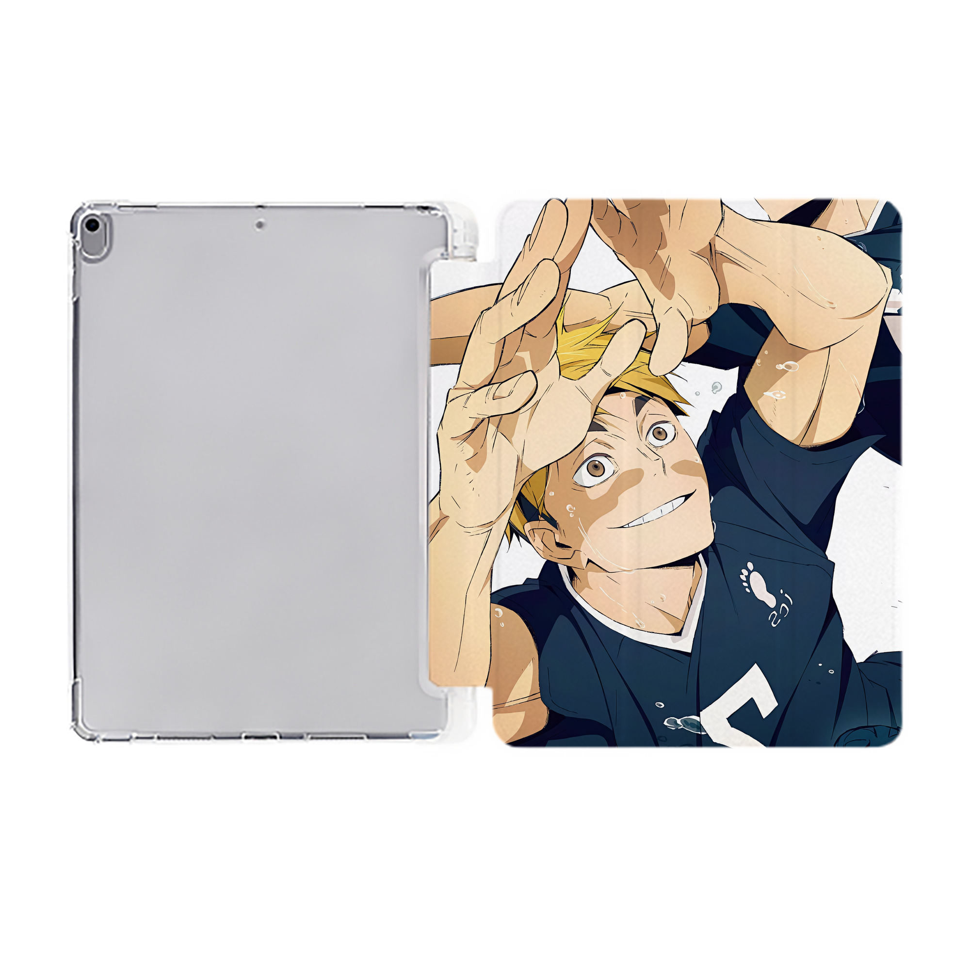（画像用） ハイキュー!! Haikyu!! IPad ケース ペン収納付き 三つ折りスタンド PUレザー×シリコン 対応機種9.5/10.5/10.9インチ
